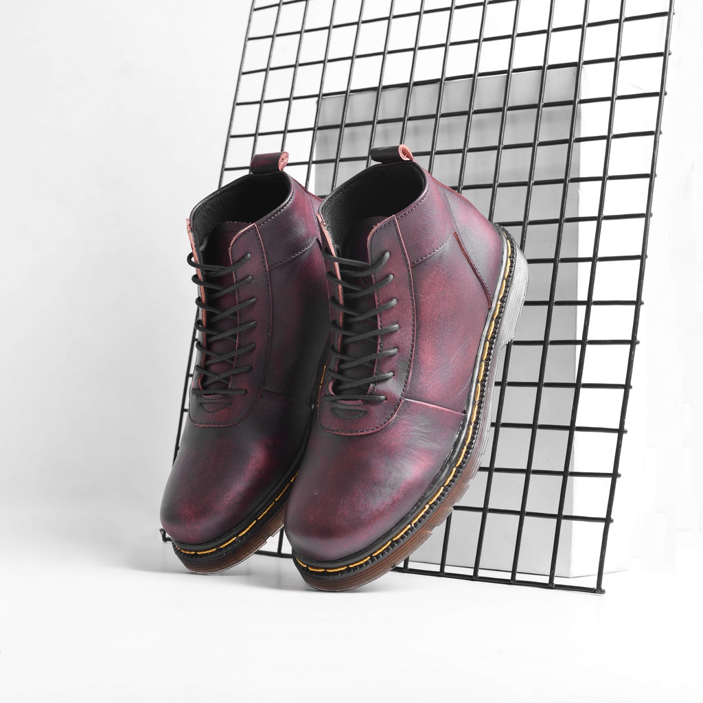 Svend 02 Maroon (Kulit Asli) - Boots Pria Kulit Asli Kasual Semi Formal - Boot Kulit Sapi Asli