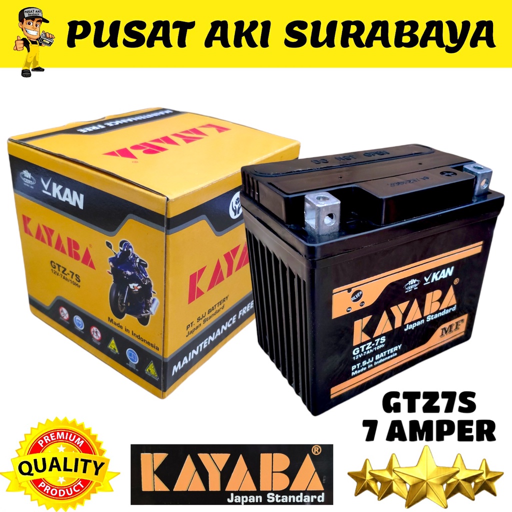 AKI KAYABA GTZ7S MAINTENANCE FREE REFILL BEBAS PERAWATAN 7Ah DRYPLUS GTZ7S ACCU SEPEDA MOTOR HONDA PCX ADV LEXI VARIO 125 VARIO 150 CBR 150 SATRIA FU SCOOPY YTZ6V GTZ6V MTZ6S GTZ7S