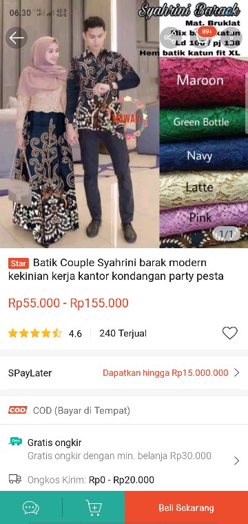 Maura Couple - Sania Ruffle Batik Couple Ori Ndoro Jowi Garansi Termurah Shopee - Modern Batik