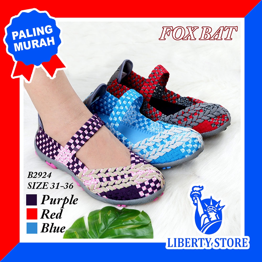 Sepatu Fashion Anak Cewek Rajut Anyaman FOXBAT B2924