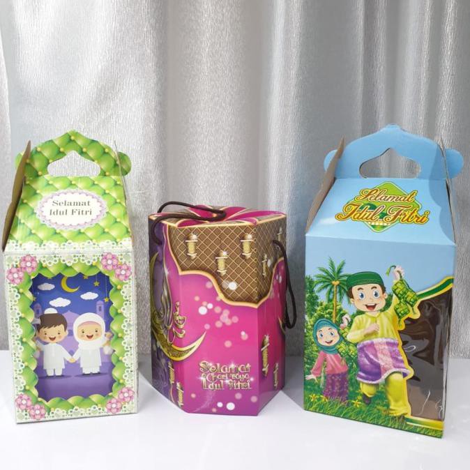 

Kotak Dus Box Packaging Hampers Toples Kue Kering Idul Fitri Lebaran - Hijau