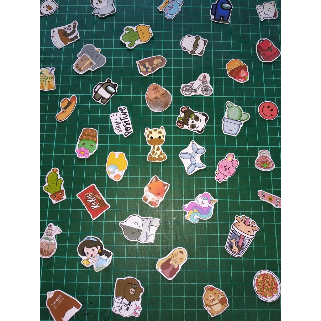 [102 pc STICKER] [50 pc STIKER] RANDOM | STICKER GLOSSY AESTHETIC | STICKER TUMBLR | STIKER HP | STIKER LAPTOP | STIKER LUCU-6