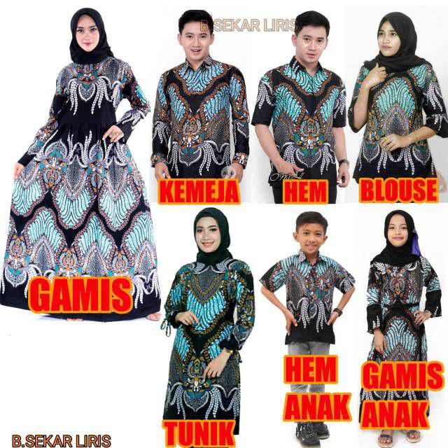 Batik Couple Keluarga Sania Ruffle Terbaru Motif Gurita Kuning Eklusiv Bisa Pisah