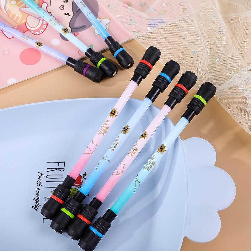 1pc Pulpen Gel Putar Motif Langit Berbintang Untuk Anak / Dewasa