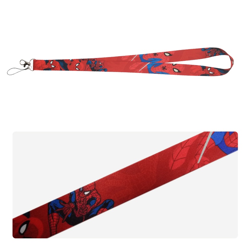 Gantungan Kunci 3D Model Spiderman Dengan Lanyard Leher Anti Hilang Untuk Aksesoris Tas