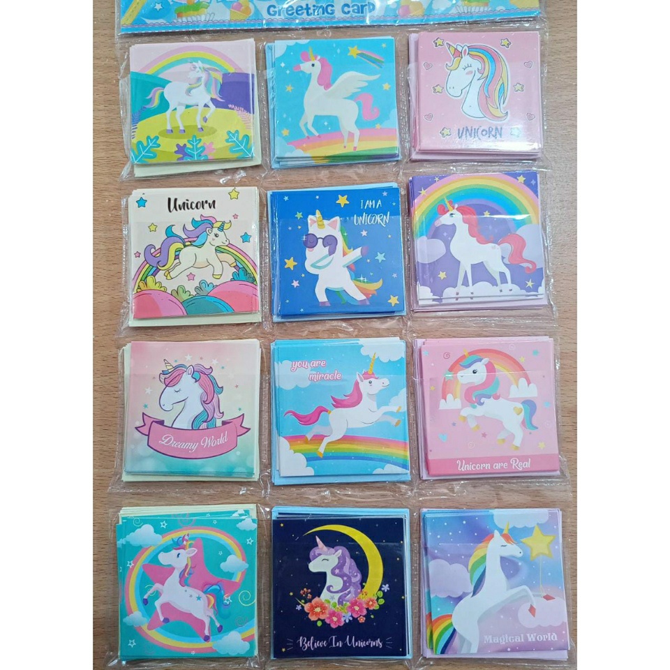 Kartu Ucapan Ulang Tahun Birthday CARD Karakter anak Lucu kartu ultah unicorn kartu ucapan frozen