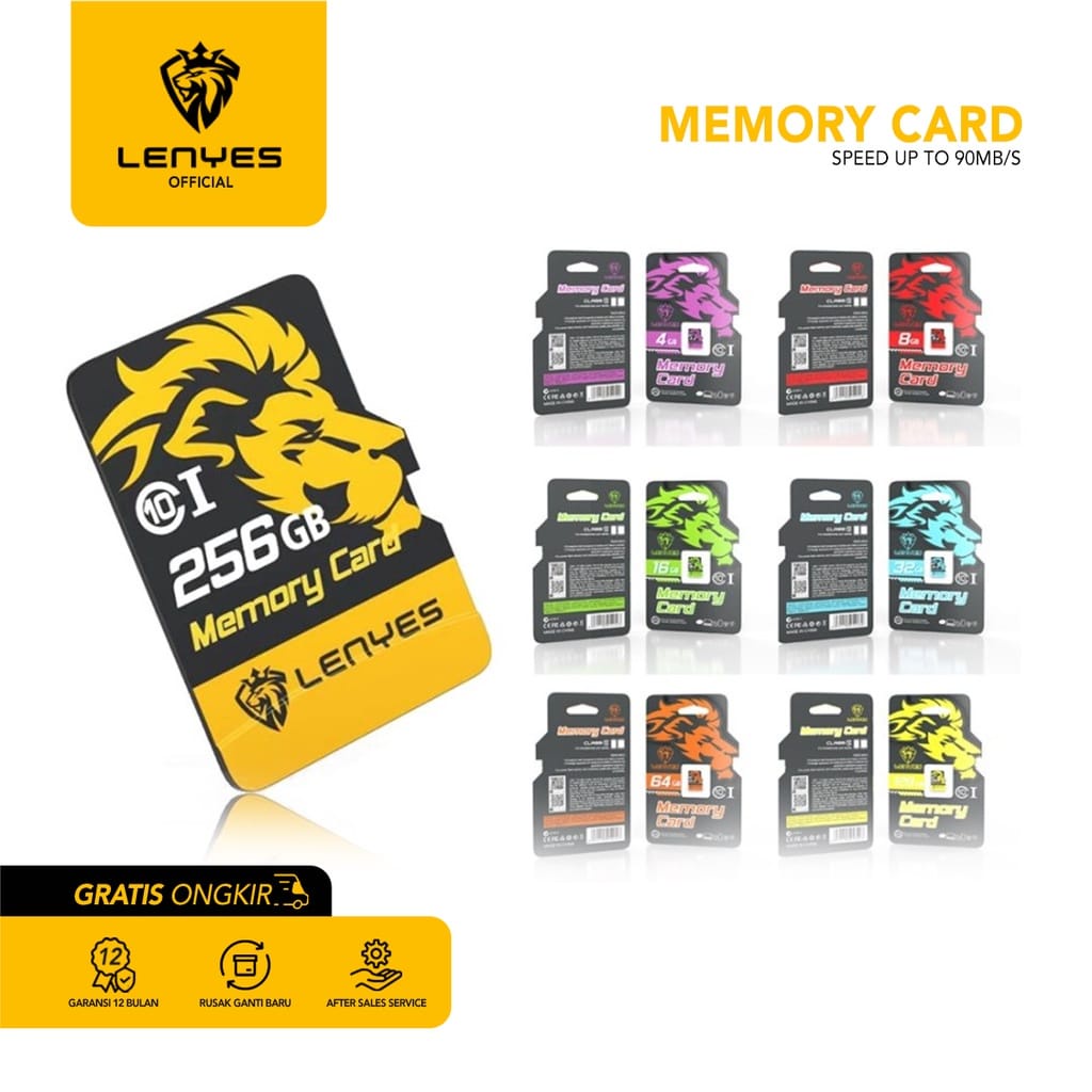 LENYES Micro SD Card 4GB/8GB/16GB/32GB/64GB/128GB High Speed Up To 90 MB/S Class 10 Memory Card