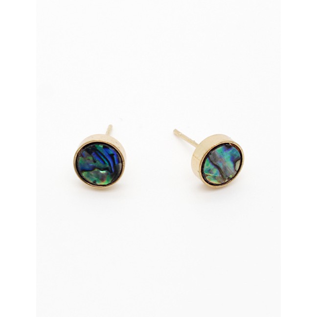 LRC Anting Tusuk Fashion Earring Round Faux Abalone Geometric Earrings