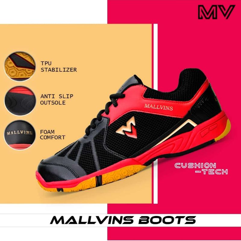 sepatu badminton 100%ORIGINAL MALLVINS / sepatu olahraga / sepatu running