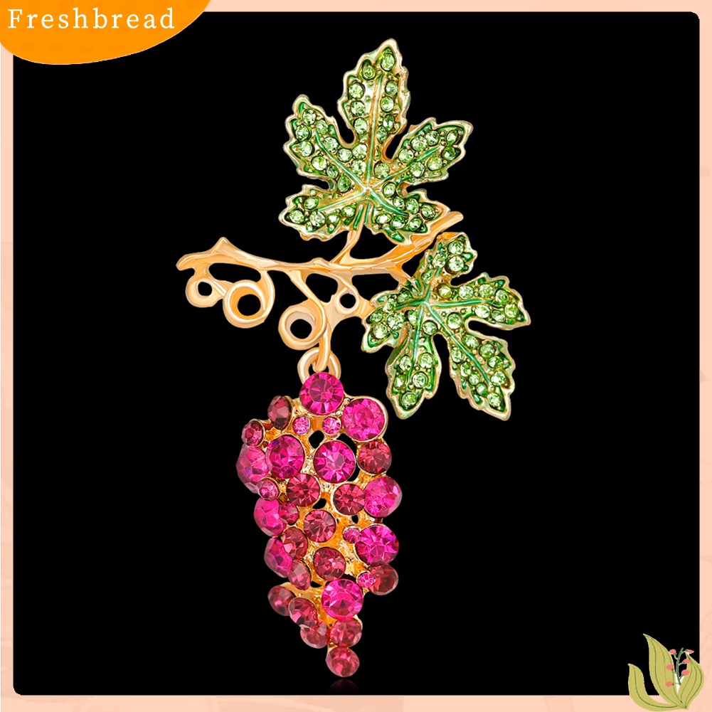 [ TERLARIS]Women Fashion Multicolor Rhinestone Grape Fruit Brooch Pin Evening Party Jewelry