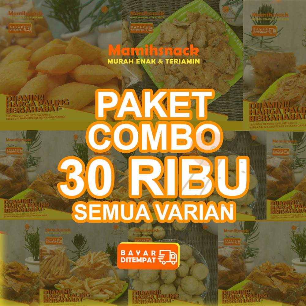 

Combo Hemat 30 Ribu Mamihsnack Bandung Snack Cemilan Mantap Renyah Original