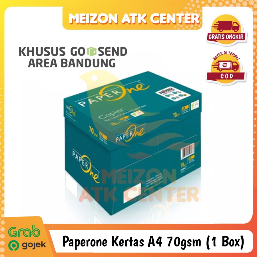 KHUSUS GOSEND PAPERONE Kertas A4 70 Gram Kertas Fotocopy A4 HVS [1 BOX 5 RIM]