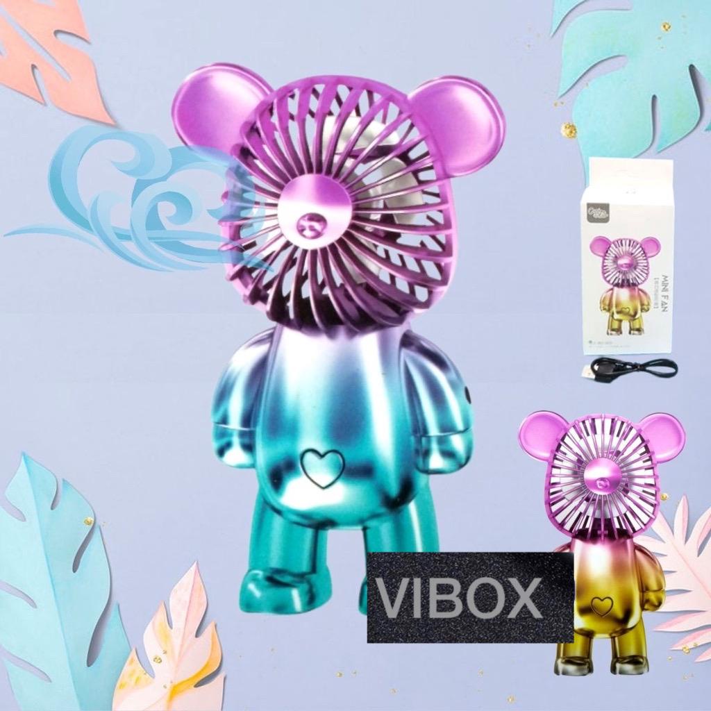 promo Mini Fan Chas USB Charger KIPAS BEAR BRICK Kipas Angin Gradasi BEAR Viral Mini Portable USB