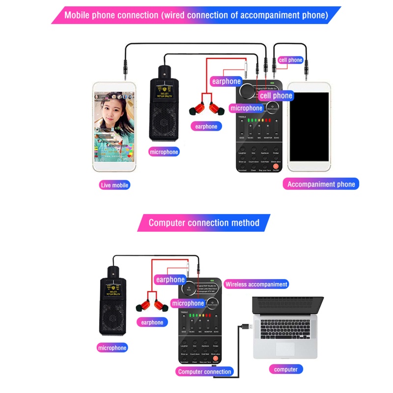 Bt K9 Mini Voice Changer 12efek Berbeda Pengubah Suara Untuk Game Lagu