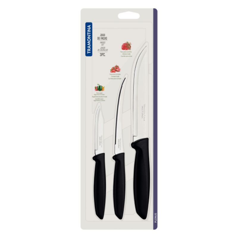 Pisau Set 3pcs Knife Set Tramontina Plenus 23498013