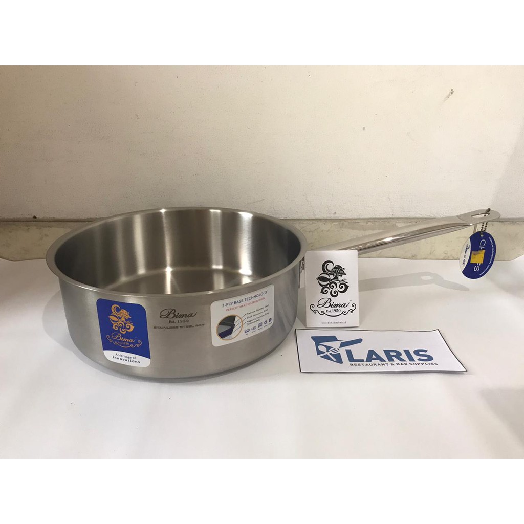 Bima Chef Saute Pan 28 cm (Tanpa Tutup) / Panci Bima Stainless Bahan Tebal Berkualitas