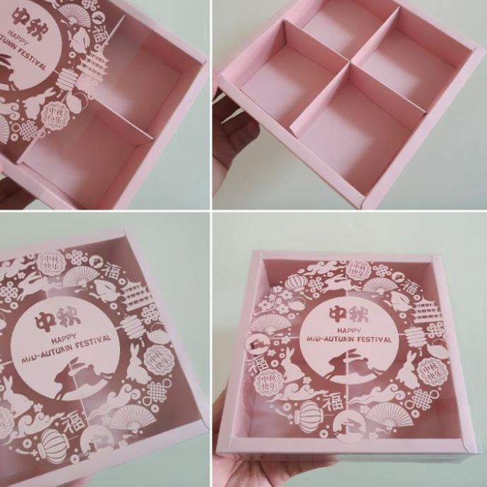 

Dus mika mooncake 100 gr sekat 4 " Mid Autumn II Varian warna " ( 1 pack isi 5 pcs dus & kartu ucapan )