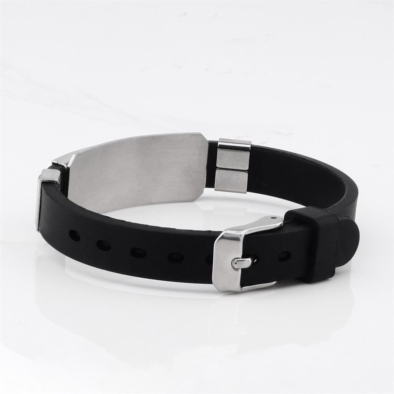 [Z H Perhiasan] Hip Hop Rock Retro Pria Fashion BTS Member V Gelang Titanium Silikon Gelang Pesta Perhiasan Aksesoris