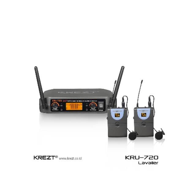 MIC WIRELESS KREZT KRU 720 ( CLIP ON + CLIP ON ) ORIGINAL