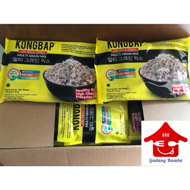 

KONGBAP chiaseed & quinoa original halal sehat makanan kesehatan beras organik murah (6x25g)