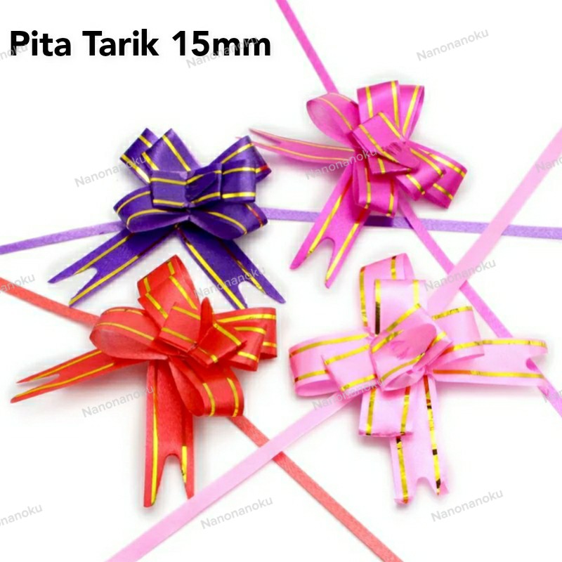 

[10 pcs] Pita Tarik 15 mm Pita Serut Motif dan Les Mas