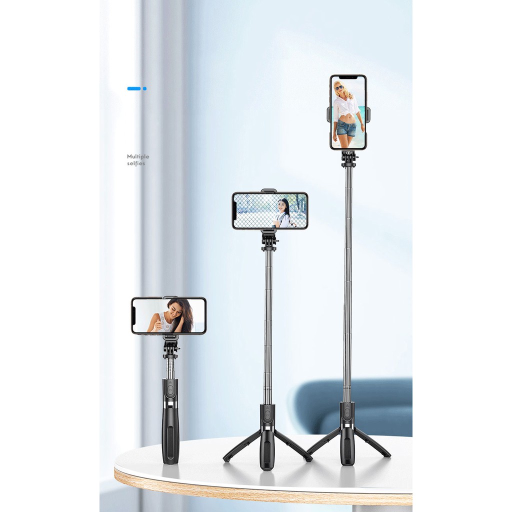 3 in 1 Phone Holder, Selfie Stick and Tripod with Bluetooth Remote - Tongsis Tomsis Bluetooth