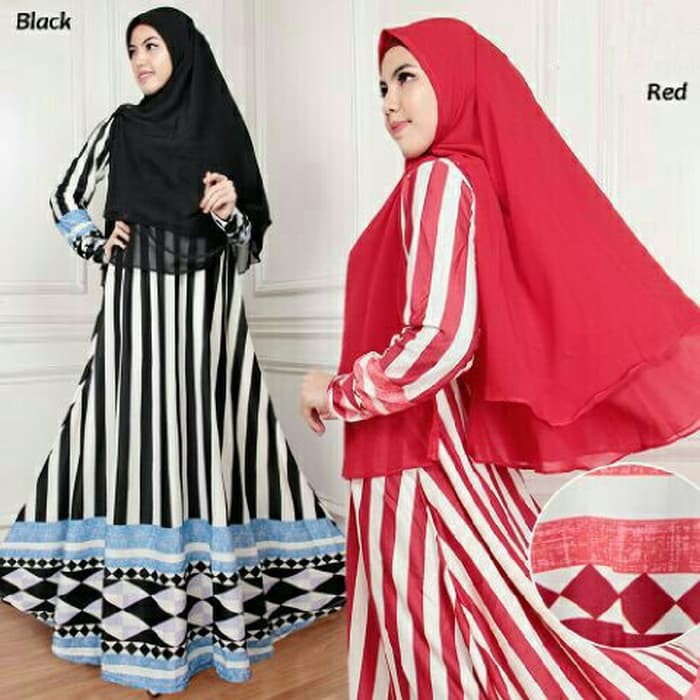 Fashion Muslim Baju Gamis Busana Muslim 11698 SYARI ZALFA SALUR - Merah