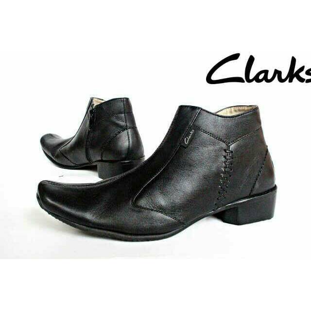 Sepatu Kerja Kantor formal pria laki dewasa clarks pantofel tali high kulit sapi asli warna hitam