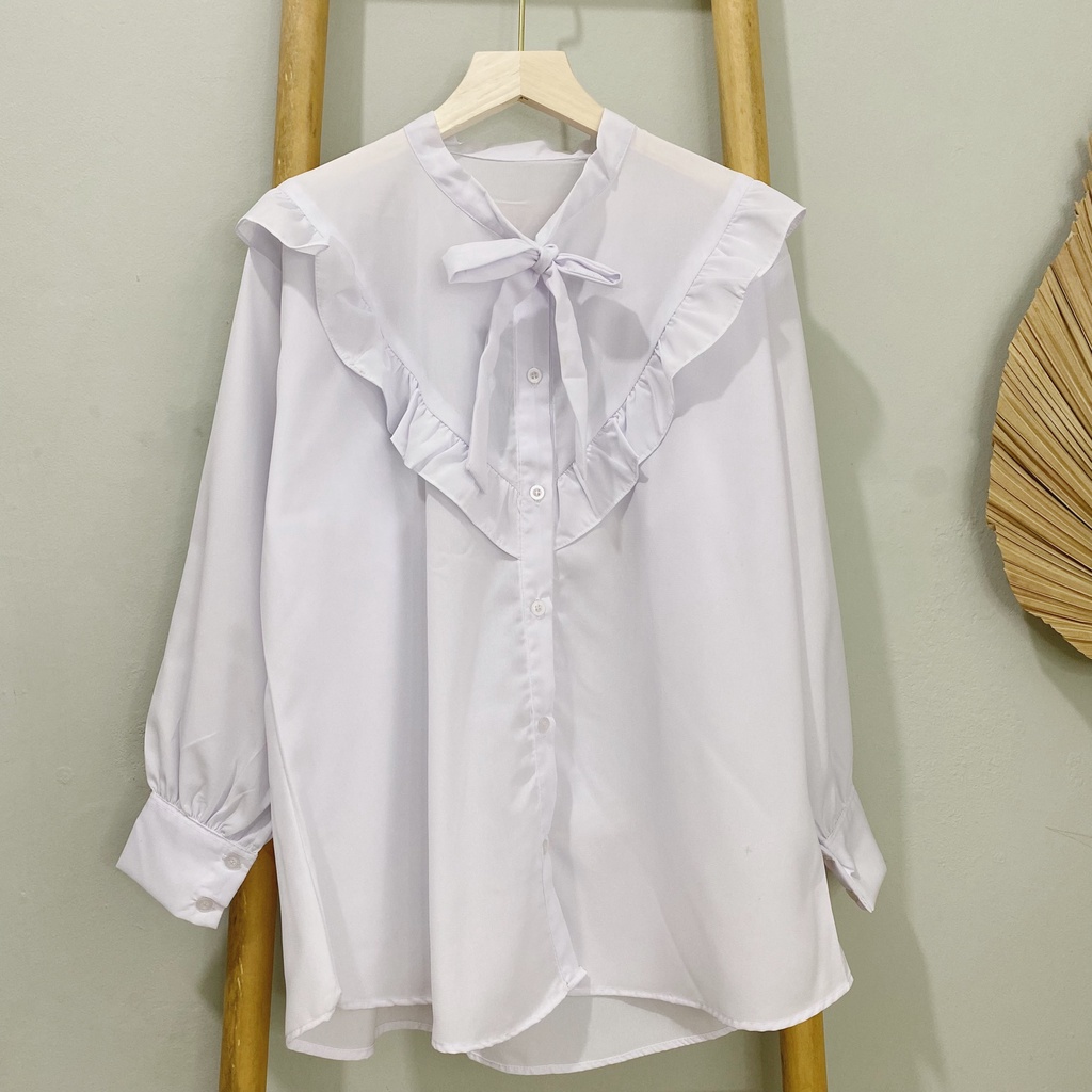 KEMEJA BLOUSE REMPEL KAIRA KATUN POLOS PREMIUM SHIRT B554