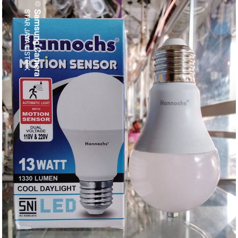 Hannochs Lampu LED Motion Sensor (Sensor Gerak) 13 watt - Cahaya Putih (6500K)