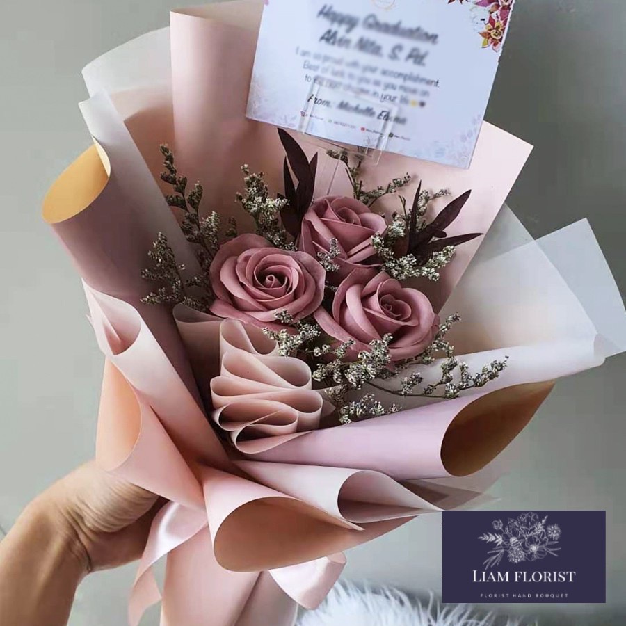 BLOOM BOX BUNGA/FLOWER BOX/BUNGA BASKET/BUNGA TENTENG/KOTAK BUNGA/BUKET ARTIFICIAL WISUDA