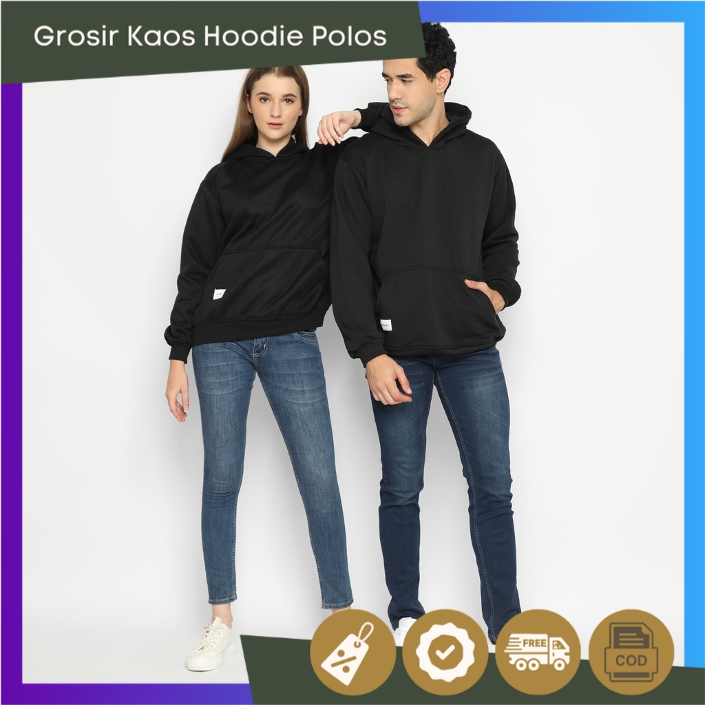 Promo Hoodieku Hoodie Jumper Basic Fleece Tebal Polos Pria Wanita Unisex