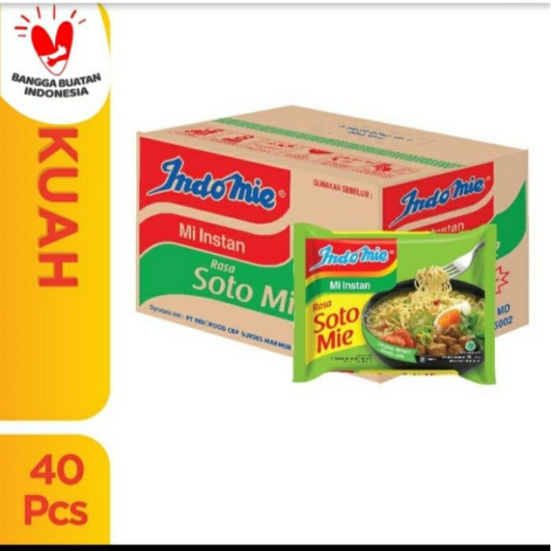 

Indomie Rasa Soto Mie 1 DUS 40Pcs