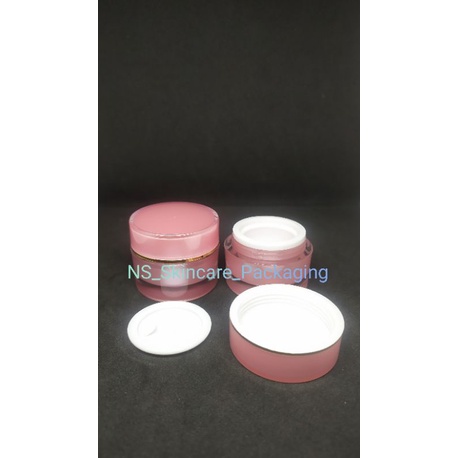 Pot acrylic 10gr pink frosted list gold impor / pot acrylic 10gr 10GR 10 GR pink