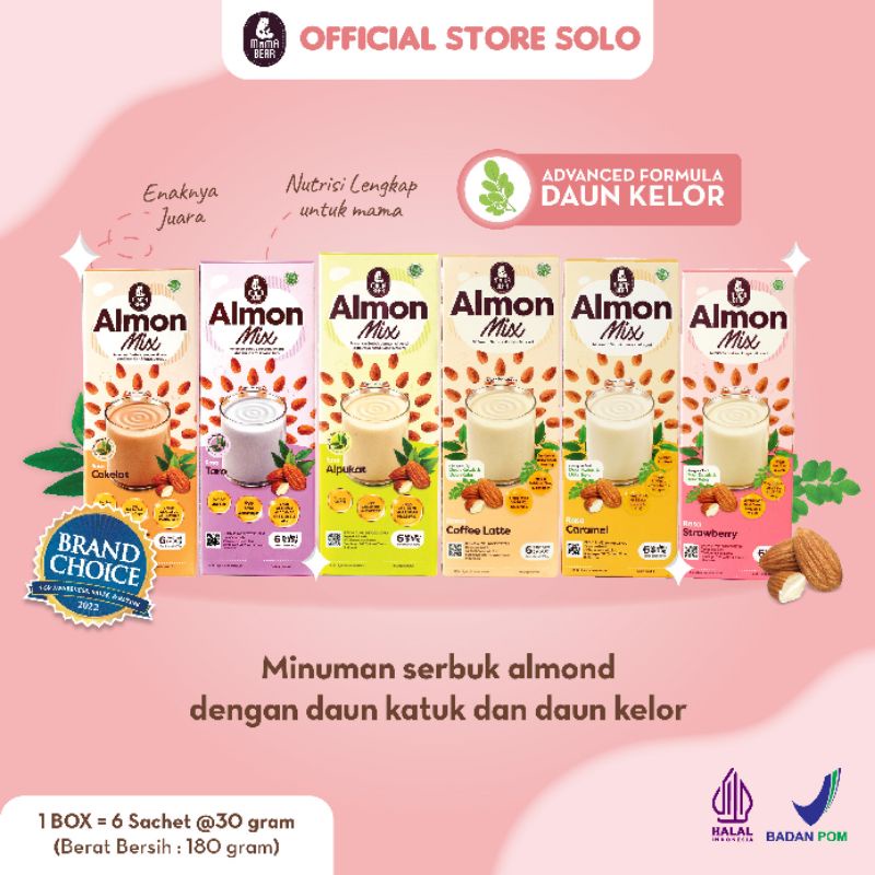 MamaBear Almon Mix - Minuman Serbuk Almon + Daun Katuk Pelancar ASI (ASI Booster)