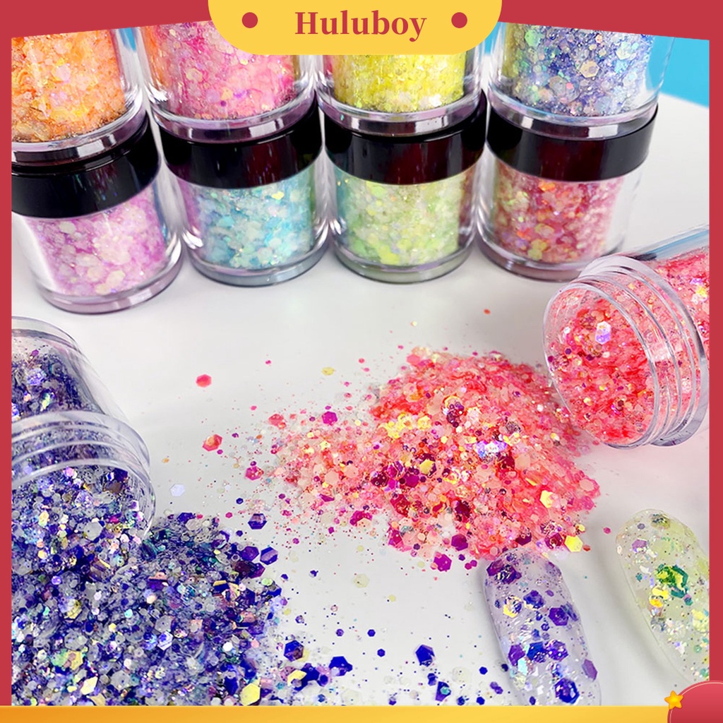 Huluboy Huluboy♡ 1 Botol Serpihan Glitter Glow In The Dark Untuk Dekorasi Nail Art