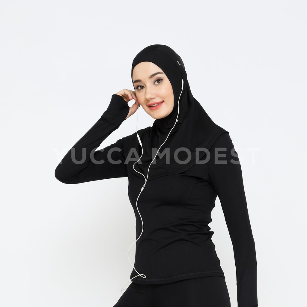 Yucca Modest - Nawra Pro Sport Hijab | Kerudung Olahraga Instan | Jilbab Earphone-5