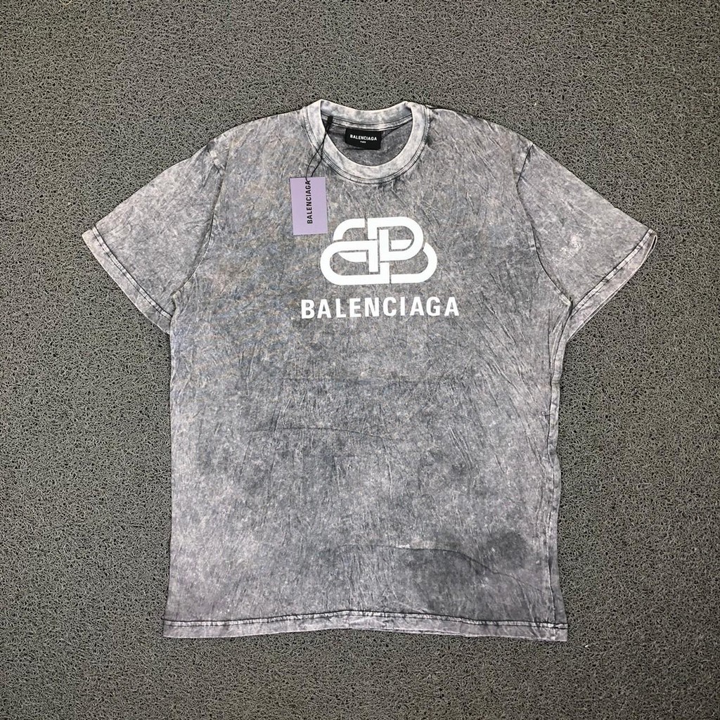 T SHIRT KAOS BALENCIAGA WASHING LOGO ABU ABU AUTHENTIC PREMIUM TERLARIS