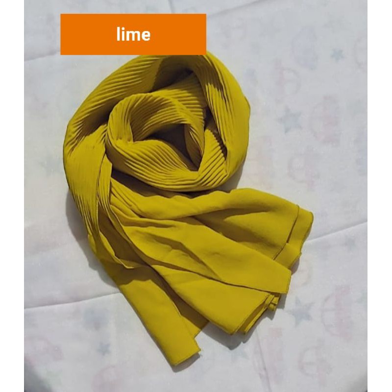 ( pp180)Pashmina Plisket Shawl/Pashmina Plisket Pashmina Diamond crep/Pashmina pleated shawl by izza-Lime