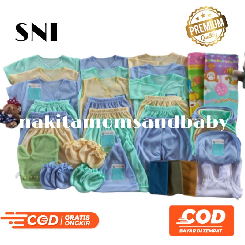 Paket Lahiran perlengkapan baju bayi baru lahir gurita popok sarung tangan celana bayi kado lahir pakaian bayi komplit hemat promo 8.8