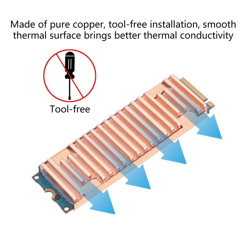 Bt Pendingin Tembaga Murni Heat Sink Untuk Heatsink M.2 NGFF PCI-E NVME M2 SSD Untuk