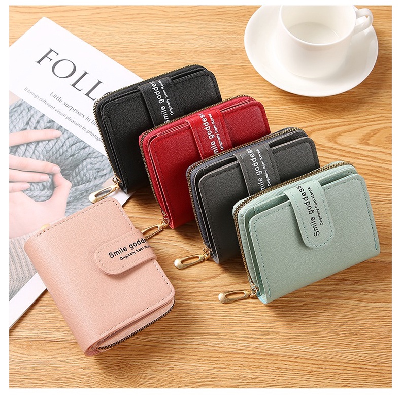 ASIN829 Dompet Lipat Mini Mode Pendek Dompet Wanita Lipat Ritsleting Mode Wanita Impor 818 Dompet Wanita Dompet Mini Dompet Fashion Wanita Dompet Koin