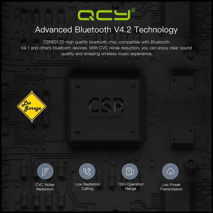 DISKON QCY T1 PRO SMART BLUETOOTH WIRELESS EARBUDS EARPHONE HEADSET ORIGINAL