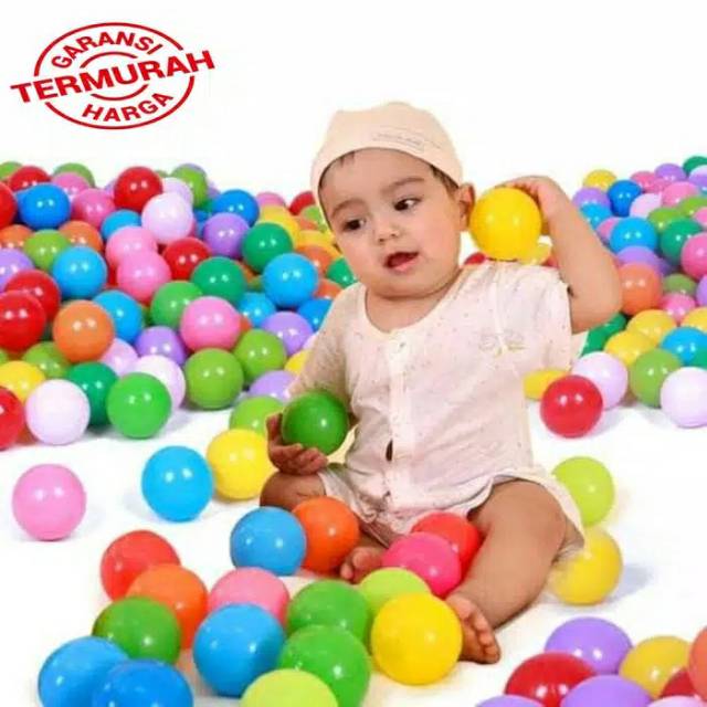 1 PACK ISI 50 PCS BOLA MAINAN MANDI BOLA PLASTIK WARNA WARNI / KOLAM BOLA UKURAN 6 CM