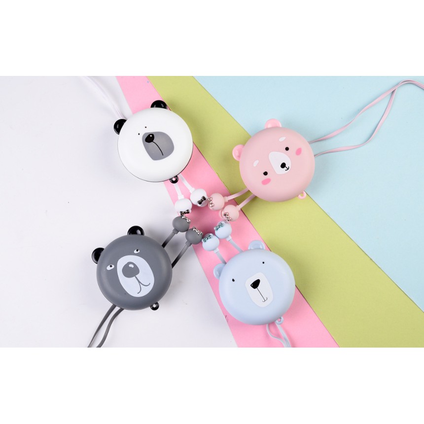 [E-156] Headset Earphone WAJAH BERUANG Lucu / Earphone + Wadah Earphone Motif Kartun WAJAH BERUANG