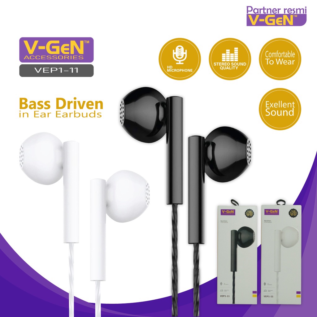 [DGB] HEADSET EARPHONE HEAD SET V-GEN VEP1-11 VGEN HEAPHONE HETSET