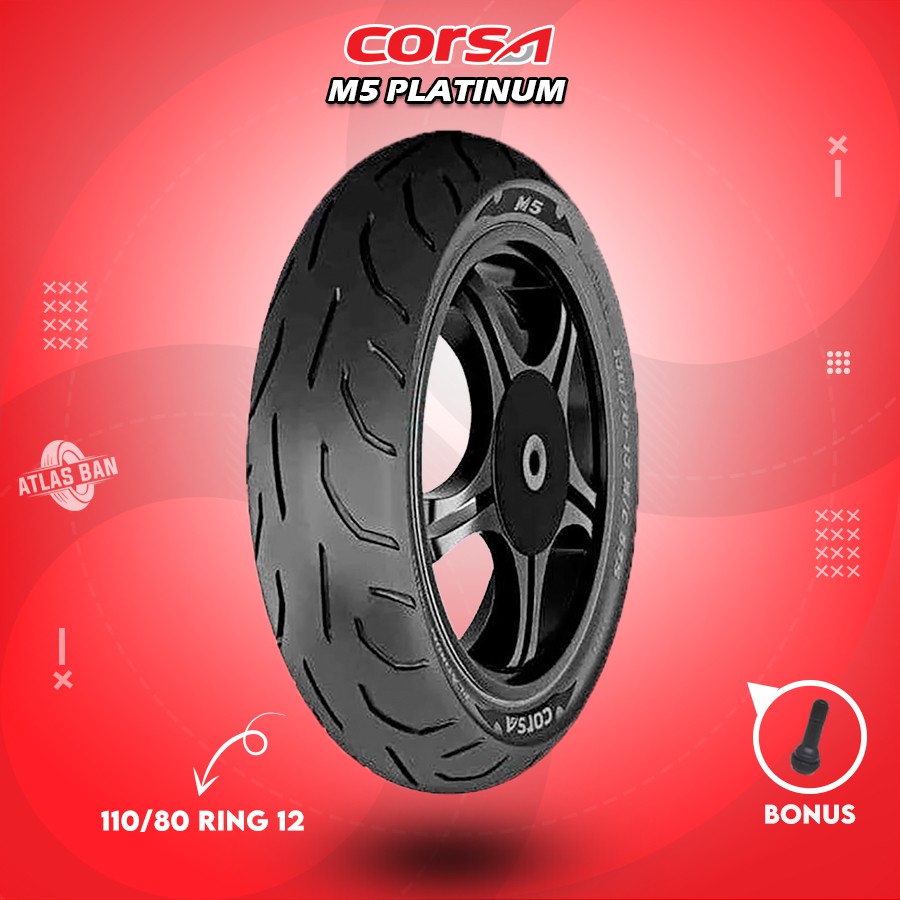 Ban Depan Tubles Motor HONDA NEW SCOOPY - YAMAHA FREEGO CORSA M5 PLATINUM 110/80 Ring 12 Tubles