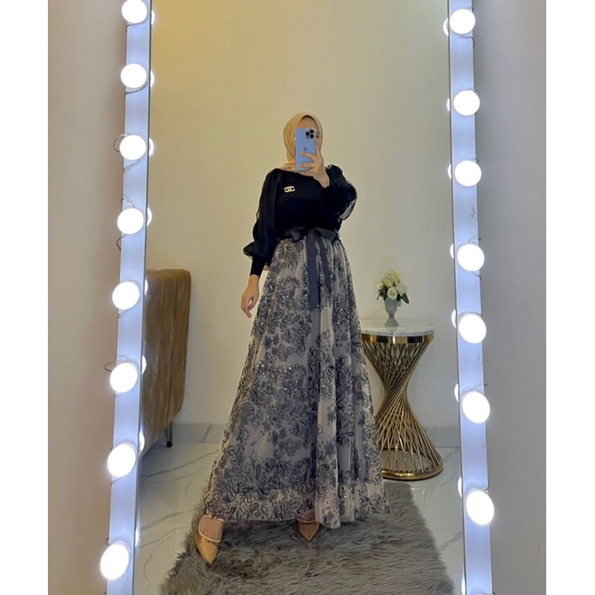 Diandra Dress Import Ori Rx payet Dress Hitam dress pesta