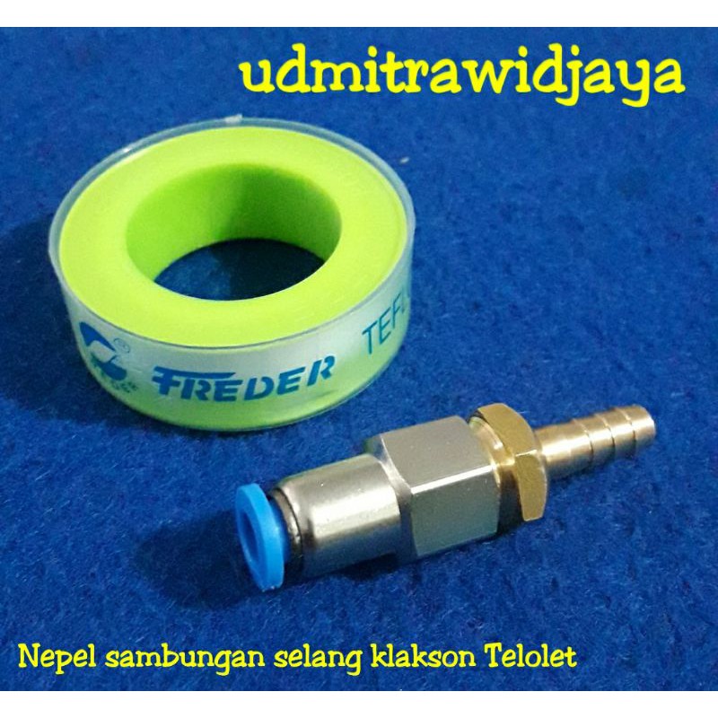 Nepel Sambungan Selang Klakson TELOLET ke Kompresor free sealtape neple nepel selang klakson angin