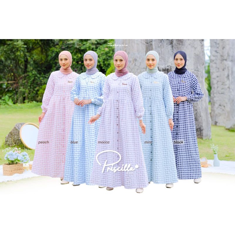 GAMIS PRISCILLA 2 ORIGINAL ZABANNIA SET PASHMINA